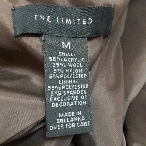 The Limited Cinnamon Wool Tweed Blend Jacket Faux Suede Trim & Mandarin Collar M - Picture 13 of 14